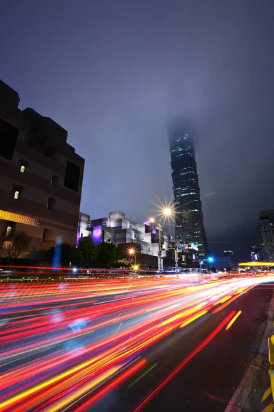 Distretto Commerciale Taipei Notte — Foto Stock