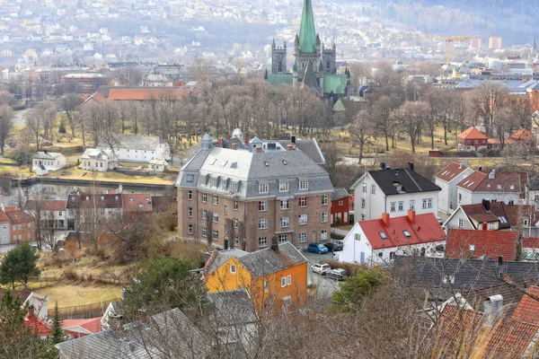 Rundtur Trondheim Vrdag Utsikt Fra Kristiansten Festning — Stockfoto