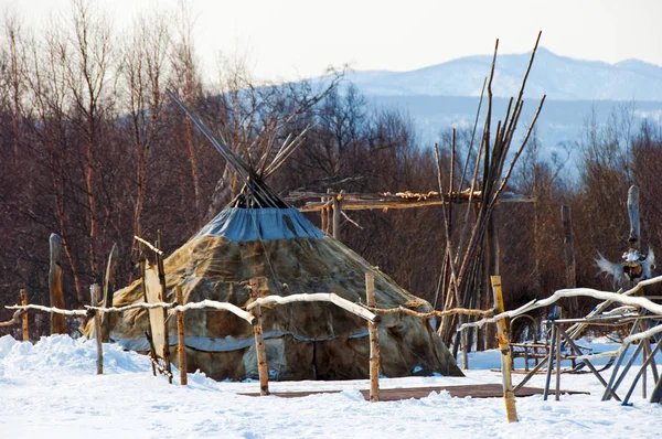 Casa Aborigeni Parte Del Nord Russia Kamchatka — Foto Stock