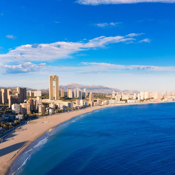 Benidorm Alicante Panorama Vysoký Úhel Pohledu Poniente Pláž Playa Španělsko — Stock fotografie
