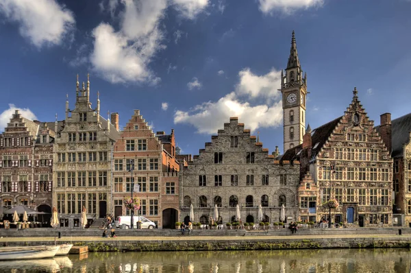 Régi Town Gent Belgium Hdr Épület — Stock Fotó