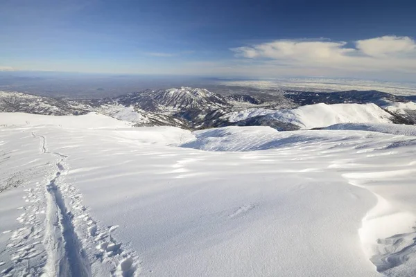 Ski Touring Tillbaka Längdskidåkning Majestätiska Kickberg Landskap Italienska Alperna — Stockfoto