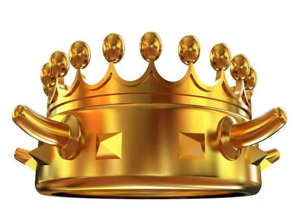 Gold Crown Isolated White Background — Stock Photo, Image