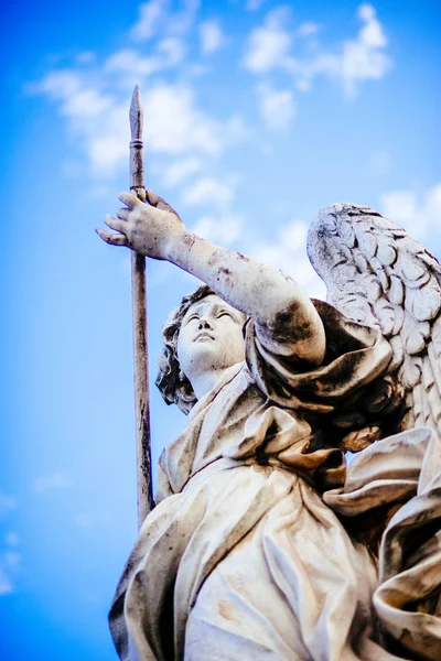 Italia Roma Castel Sant Angelo Statua Angelo Con Lancia Scultore — Foto Stock