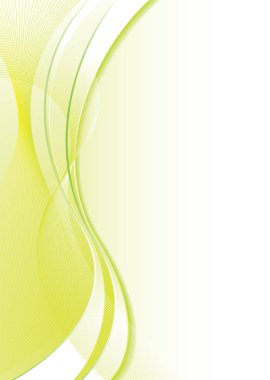 Abstract green and white background with flowing lines and copy space clipart