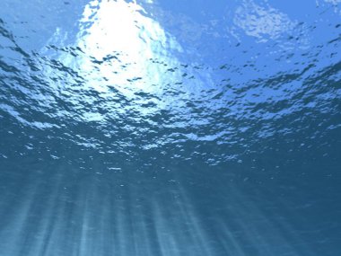 Beams of the sun underwater clipart