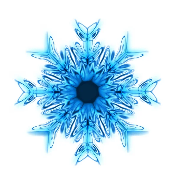 Blue Snow Star Generated Computer — Stock Photo, Image