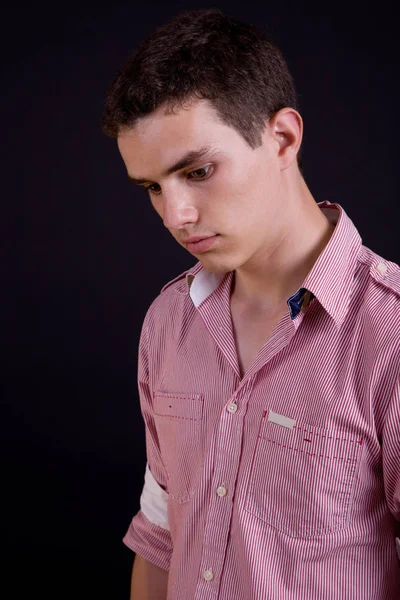 Young Casual Man Black Background — Stock Photo, Image