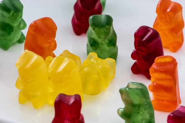 Close Tiro Dos Coloridos Deliciosos Ursos Goma — Fotografia de Stock