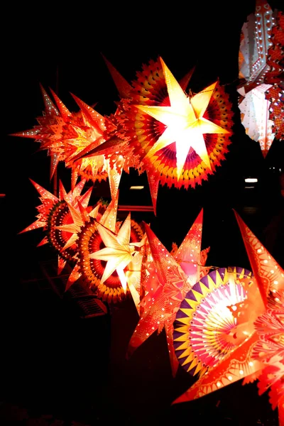 Vackra Lyktor Lyste Upp Diwali Christmas Festival Indien — Stockfoto