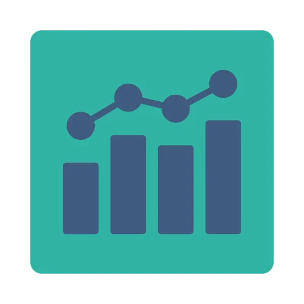 Analytics Rastersymbol Diese Flache Runde Quadratische Taste Verwendet Kobalt Und — Stockfoto