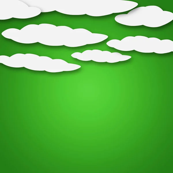Set Aus Verschiedenen Weißen Wolken Auf Grünem Hintergrund — Stockfoto