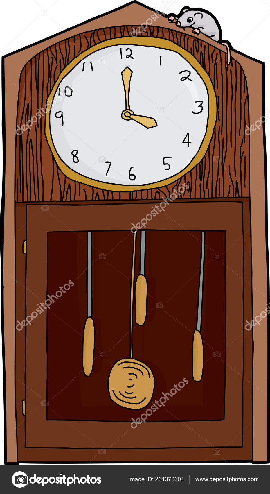 Isolated Antique Grandfather Clock Mouse White Stock Photo by
