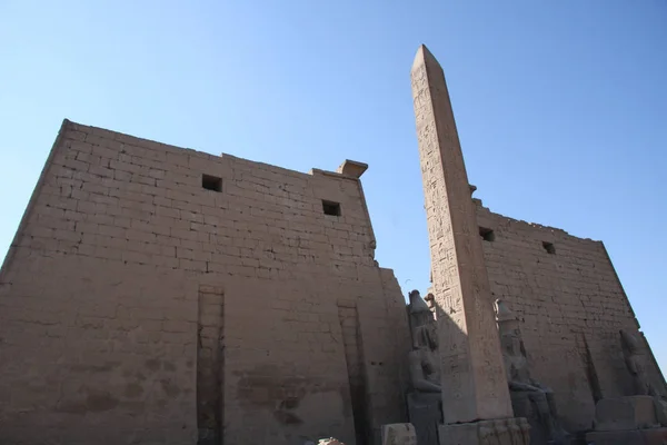 Luxor Temple Luxor Egito Pilões Principais Obelisco — Fotografia de Stock