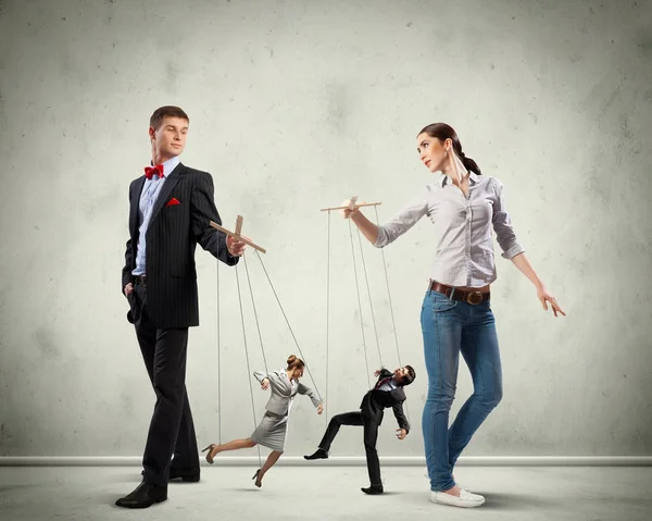 Image Man Woman Marionette Puppets — Stock Photo, Image