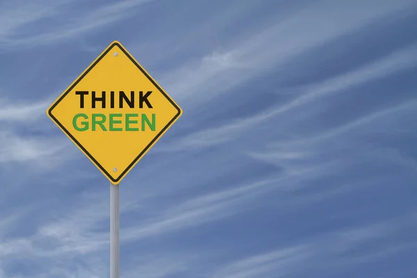 Think Green environmental road sign