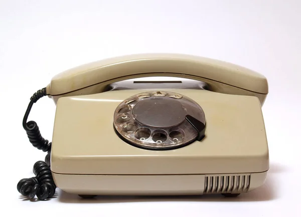 Vieux Téléphone Sur Fond Gros Plan — Photo