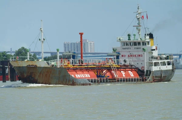 Buques Glp Gas Licuado Petróleo Que Trafican Con Río Chao — Foto de Stock