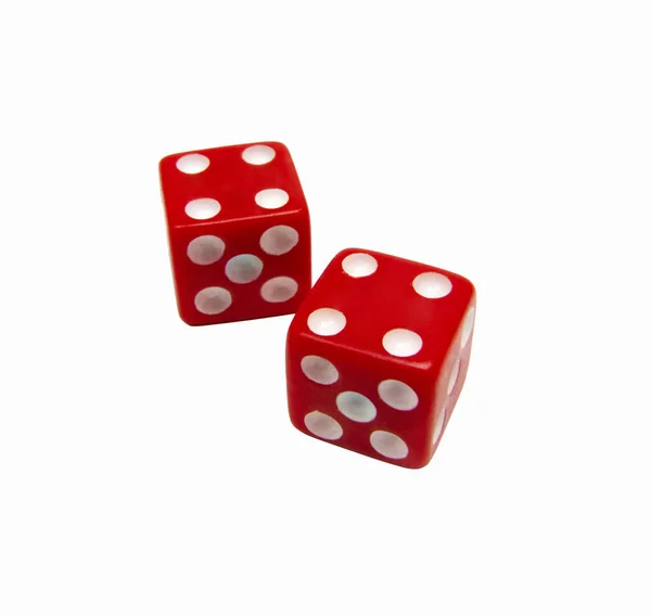 Red Dice Isolated White — Stock Photo, Image