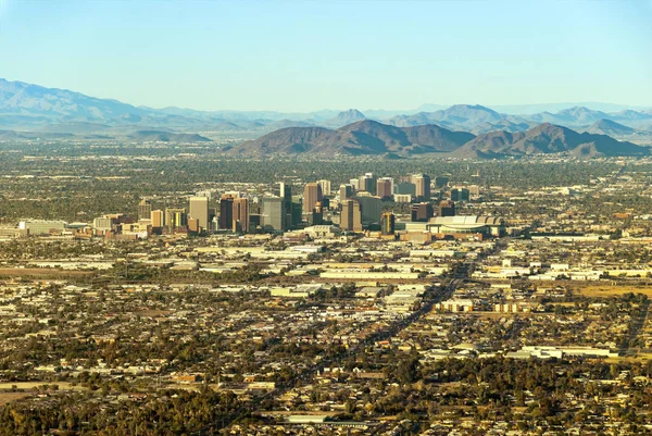 Downtown Phoenix Arizona Med Omgivande Område Sett Från Sydost Dagen — Stockfoto