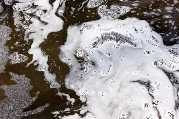 Inquinamento Dell Acqua Con Schiuma — Foto Stock