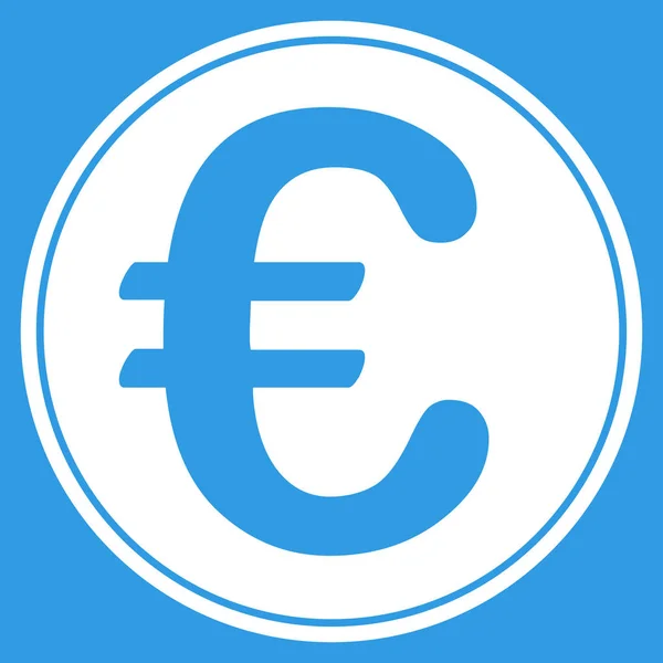 Moneda Euro Estilo Glifo Plano Símbolo Blanco Ángulos Redondeados Fondo — Foto de Stock