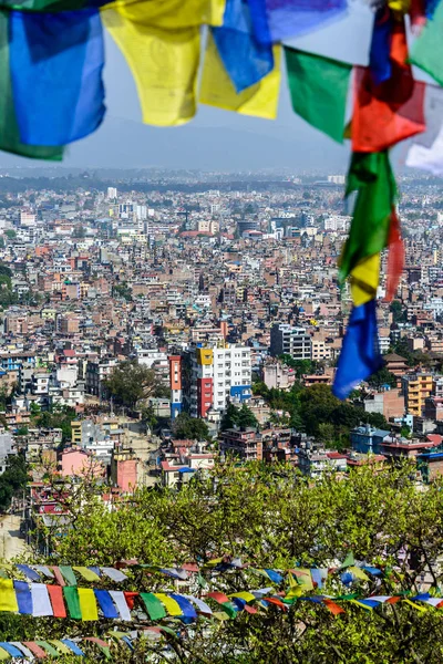 Θέα Στην Πόλη Κατμαντού Από Swayambhunath Νεπάλ — Φωτογραφία Αρχείου