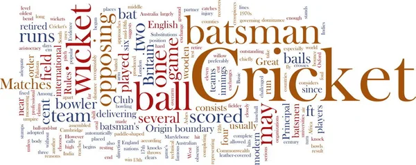 Word cloud concept illustration of Cricket sport