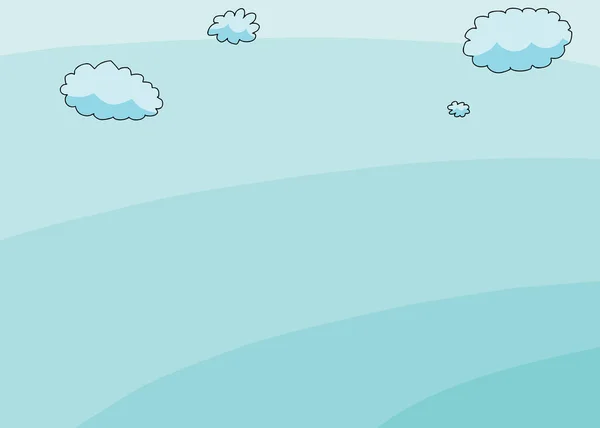 Dibujos Animados Dibujados Mano Cielo Azul Con Fondo Nubes — Foto de Stock