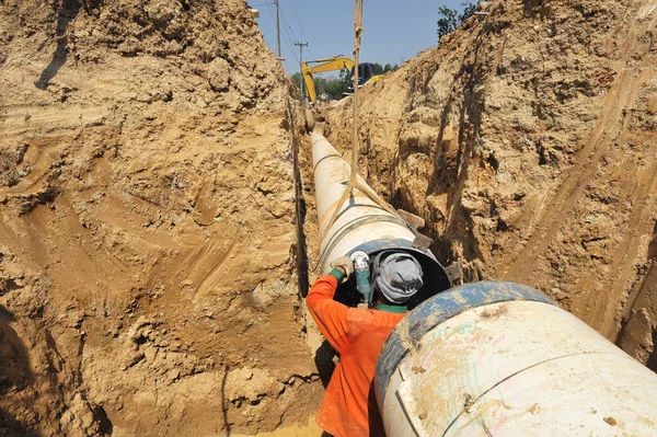 Tuberías Agua Trabajador Servicio —  Fotos de Stock