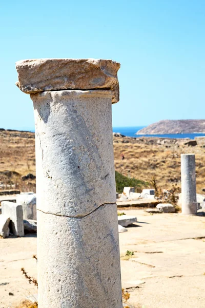 Delos Greece Acropolis Histórico Local Velho Ruína — Fotografia de Stock