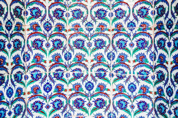 Azulejo Azul Turco Mezquita Rustem Pasa Estambul Turquía — Foto de Stock