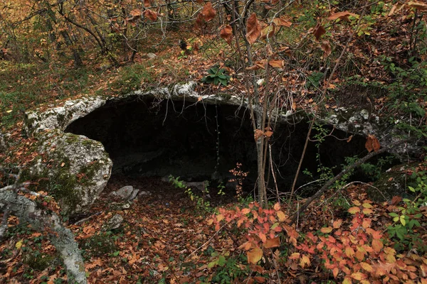 Montaña Cueva Ciudad Eski Kermen Crimea Ucrania Xiv Siglos — Foto de Stock