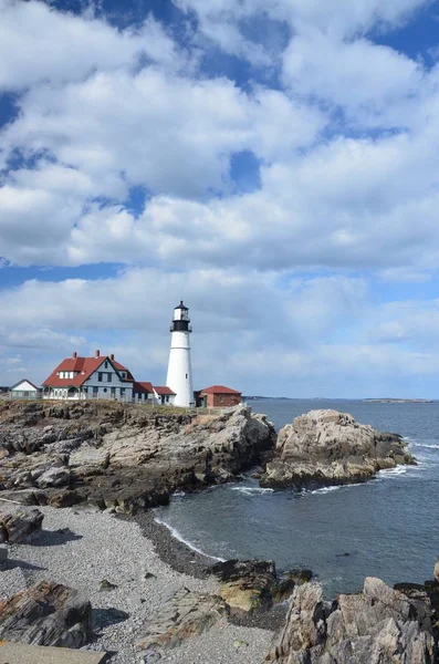 Słynne Reflektorów Portland Wybrzeży Maine — Zdjęcie stockowe