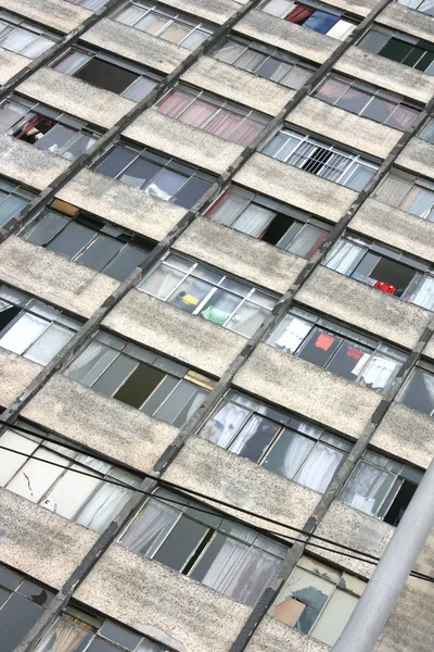 Fachada Edificio Degradado Barrio Pobre Centro Sao Paulo Brasil — Foto de Stock