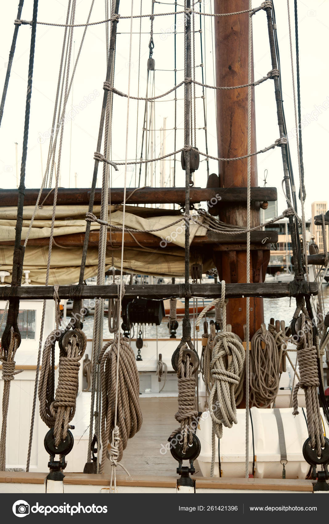Marine Rope Ladder Pirate Ship Sea Hemp Ropes Old Nautical Stock