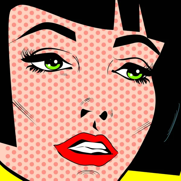 Vintage Donna Faccia Pop Art Poster Retrò — Foto Stock