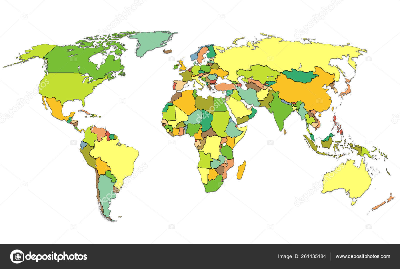 World Map All Countries White Background Stock Photo Image By C Yayimages