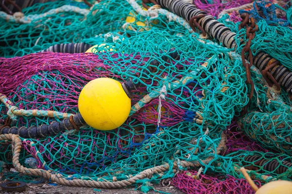 Redes Boyas Pesca Puerto Bretaña — Foto de Stock