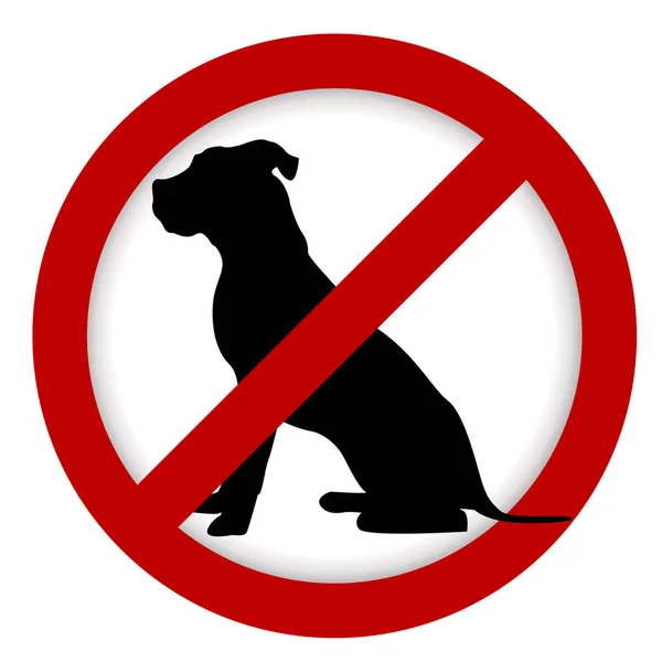 Proibizione Cane Segno Illustrazione Con Silhouette Cane — Foto Stock