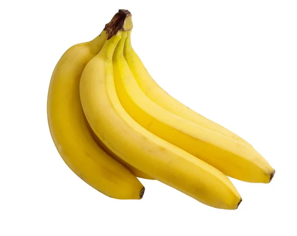 Bananas Amarelas Maduras Isoladas Fundo Branco — Fotografia de Stock