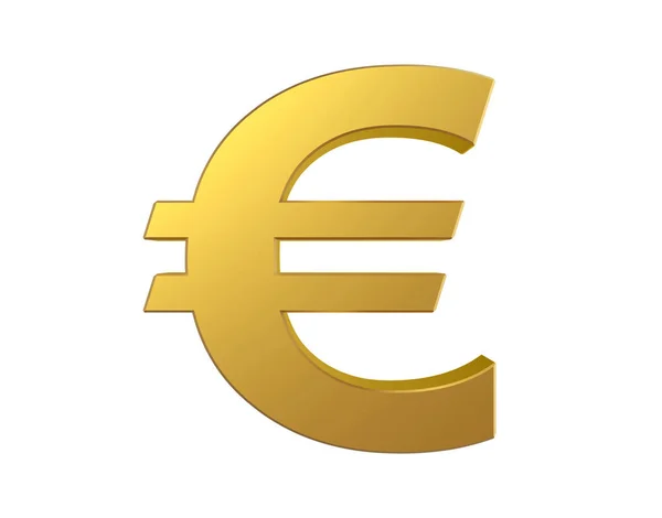 Gold Euro Sign Isolated White Background — Stock Photo, Image