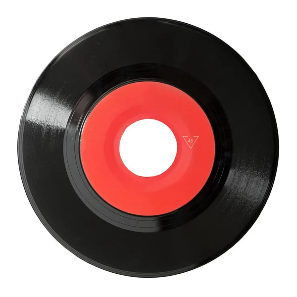 Zeven Inch Rpm Vinyl Record Geïsoleerd Wit — Stockfoto