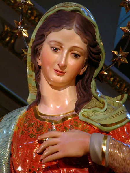 Detalle Estatua Anunciación Nuestro Señor Jesús Santísima Virgen María Por — Foto de Stock