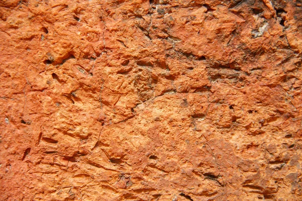 Textura Bloco Argila Velha Vermelha Era Áspera — Fotografia de Stock