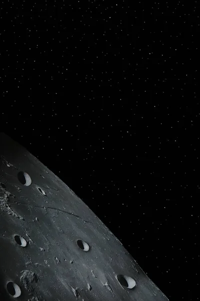 Simple Background Moon Surface Stars Night Sky Our Own Universe — Stock Photo, Image