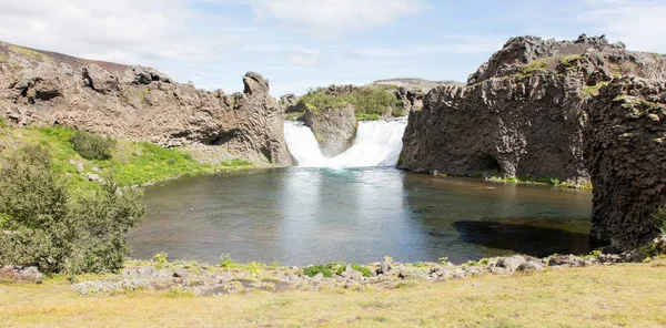 Vista Cerca Una Caída Agua Islandia — Foto de Stock