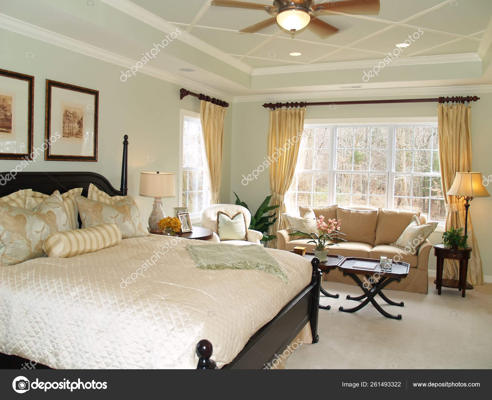 Luxury Master Bedroom Suite Upscale American Home Showing King