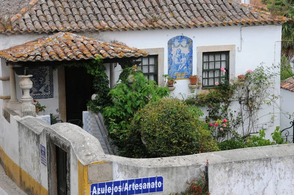 Pequeño Pueblo Obidos Portugal — Foto de Stock