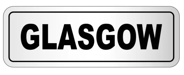 Placa Glasgow Sobre Fondo Blanco — Foto de Stock
